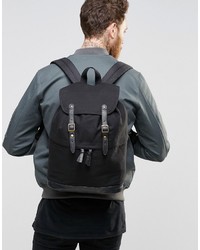 Asos Brand Backpack With Faux Leather Trims