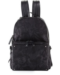 Valentino Camu Butterfly Printed Nylon Backpack Black