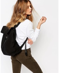 Mi-pac Canvas Fold Top Backpack In Black