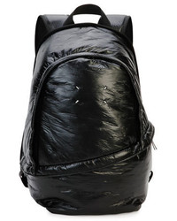 Maison Margiela Creased Nylon Double Zip Backpack Black