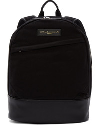 WANT Les Essentiels De La Vie Black Canvas Leather Kastrup Backpack