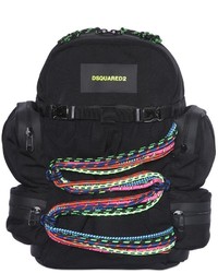 DSQUARED2 Multicolored Ropes Nylon Canvas Backpack