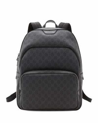Gucci Gg Supreme Canvas Backpack Black