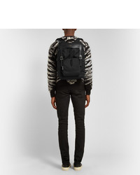Saint Laurent Leather Trimmed Canvas Backpack