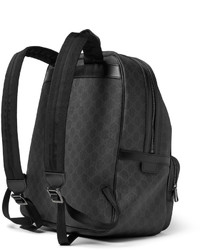 Leather Trimmed Coated Canvas Backpack