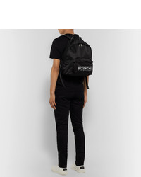 Givenchy Leather Trimmed Logo Print Nylon Backpack