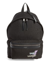 Saint Laurent Lightning Logo City Backpack