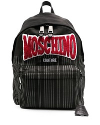 Moschino Logo Patch Striped Backpack