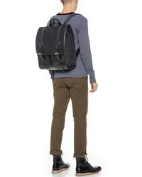 Lotuff Leather Canvas Leather Backpack