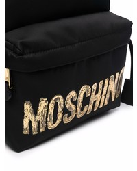 Moschino Metallic Logo Plaque Backpack