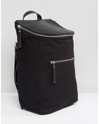 SANDQVIST Mika Cotton Canvas Leather Backpack