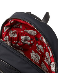 Moncler New George Webbing And Leather Trimmed Quilted Shell Backpack