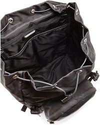 Prada Nylon Double Buckle Backpack Black