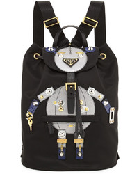 Prada Nylon Robot Backpack Blackmulti