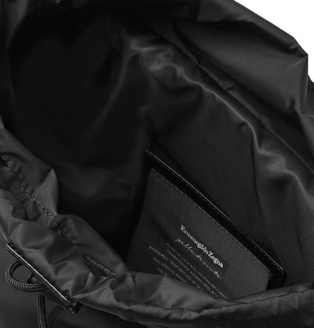 Ermenegildo Zegna Pelle Tessuta Leather And Nylon Backpack, $618 | MR ...