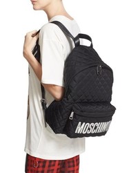 Moschino Quilted Nylon Logo Backpack Black