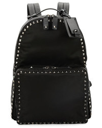 Valentino Rockstud Nylon Backpack Black