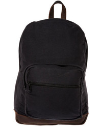 Rothco The Canvas Teardrop Backpack With Brown Leather Accents In Black
