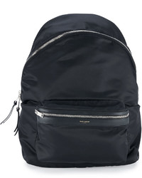 Saint Laurent Solid Nylon Backpack Black