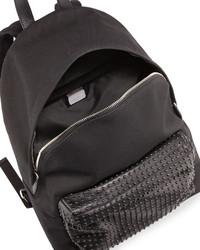 Givenchy Studded Front Canvas Backpack Black
