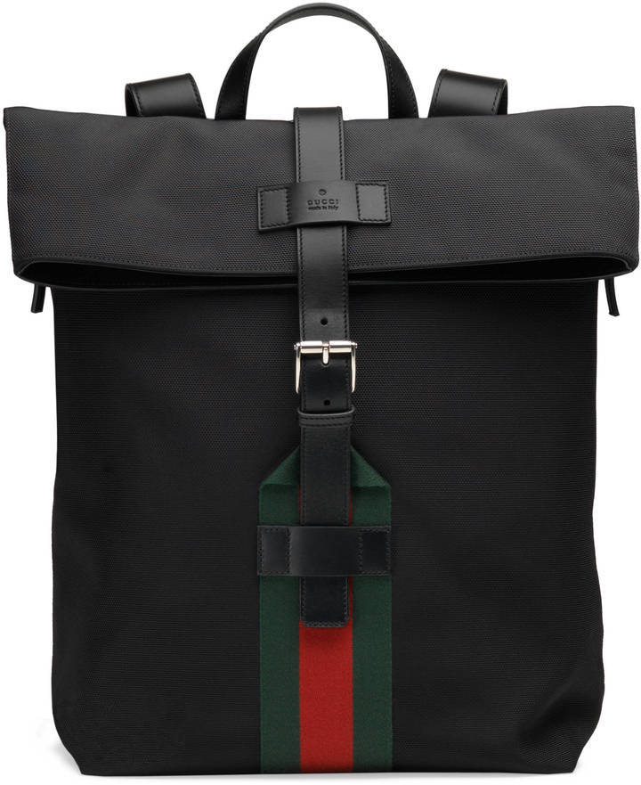 gucci black techno canvas backpack