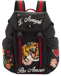Gucci Techpack With Embroidered Patches Black