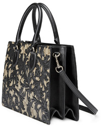 Gucci Arabesque Canvas Top Handle Bag Black