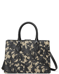 Gucci Arabesque Canvas Top Handle Bag Black