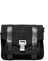Proenza Schouler The Ps1 Leather Trimmed Canvas Shoulder Bag Black