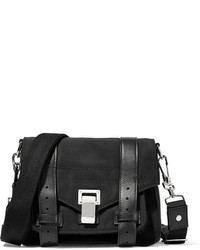 Proenza Schouler The Ps1 Leather Trimmed Canvas Shoulder Bag Black