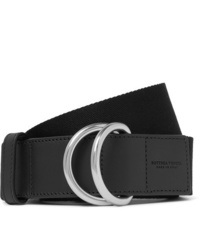 Bottega Veneta 4cm Black Canvas And Leather Belt