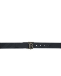 Burberry Black And Grey Check Monogram Belt