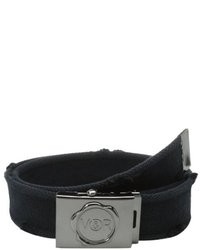 Viktor & Rolf Distressed Canvas Belt With Plaque Buckle