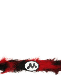Mowalola Red Black Faux Fur Belt