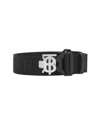 Burberry Tb Monogram Sport Clip Logo Jacquard Webbing Belt In Black At Nordstrom