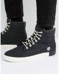 black canvas timberland boots