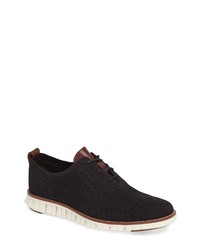 Cole Haan Zerogrand Stitch Lite Wingtip Oxford In Blackivory At Nordstrom