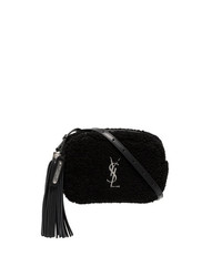 Saint Laurent Black Blogger Logo Shearling Bag