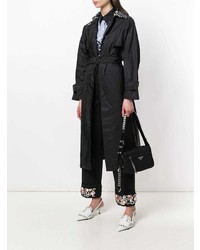 Prada Black Studded Textile Shoulder Bag