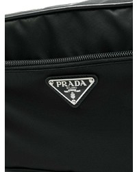 Prada Black Studded Textile Shoulder Bag