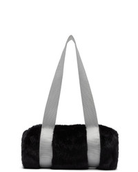 Landlord Black And Grey Mini Faux Fur Duffle Bag