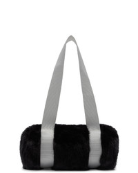 Landlord Black And Grey Mini Faux Fur Duffle Bag