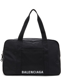 Balenciaga Black Econyl Logo Duffle Bag