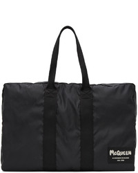 Alexander McQueen Black Tag Zipped Duffle Bag