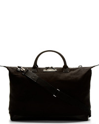 WANT Les Essentiels De La Vie Black Canvas Leather Hartsfield Weekender Bag
