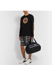 Versace Logo Detailed Webbing Trimmed Nylon Duffle Bag