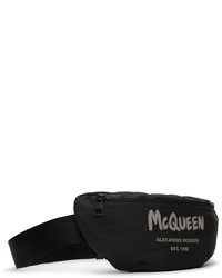 Alexander McQueen Black Graffiti Belt Bag