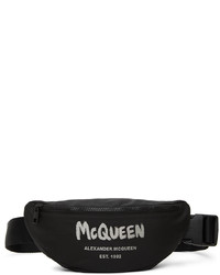 Alexander McQueen Black Graffiti Belt Bag