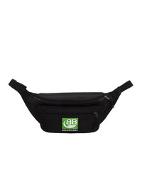 Balenciaga Black Green Logo Explorer Belt Pack