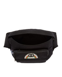 Gucci Black Tenebre Logo Patch Belt Bag